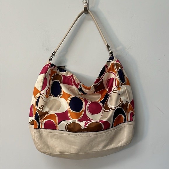 Coach Handbags - Coach multi color hobo shoulder bag leather straps and bottom blue lining inside